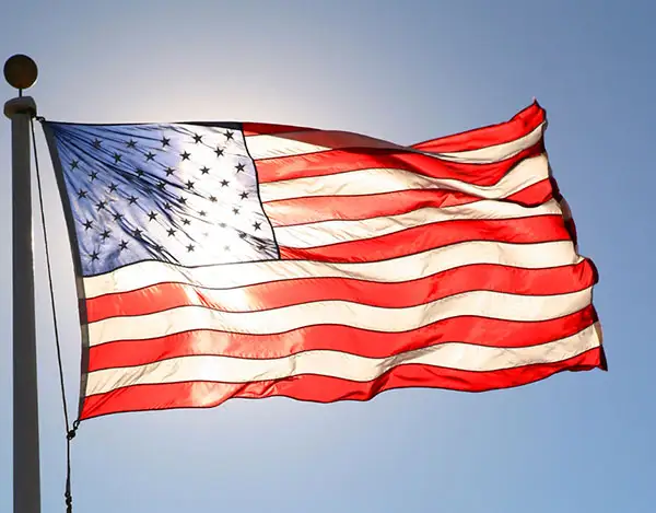 US Flag in horizon