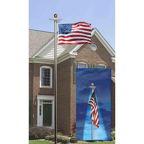 20' Flagpole U.S. Flag & Solar set