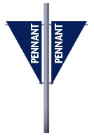 Double pennant street banner